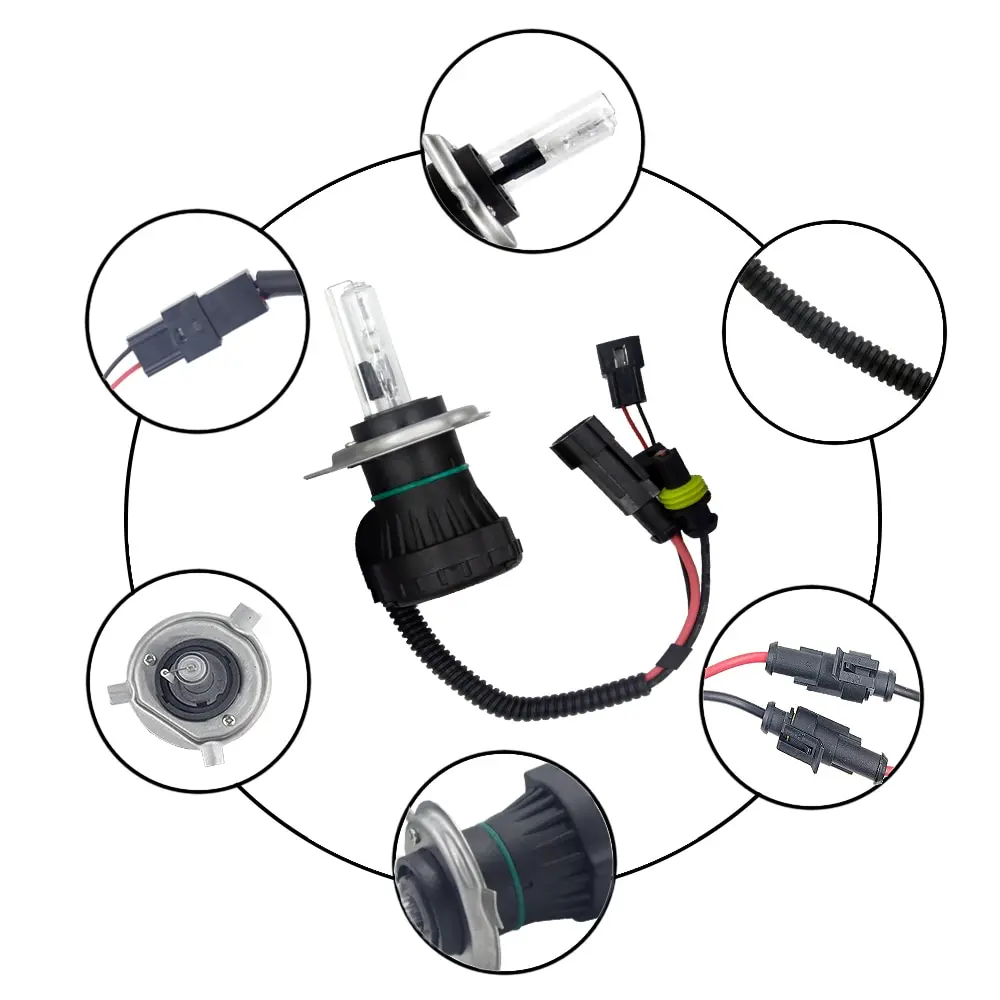 2 шт 12В 55 Вт Ксеон H4 лампы H7 H1 H3 Xenon HID Conversion Kit KitH11 H8 9005 Авто галогенные лампы основного лампа 3000k 4300k 5000K 6000k 8000K