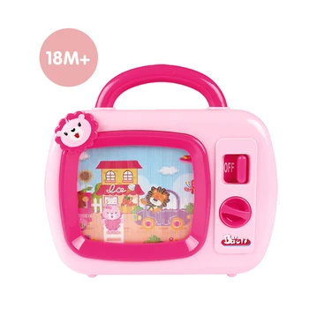 

Baby Cartoon Musical Small TV Toy with Scroll Image Music Box Learning Educational Toy - Blue Pink for Boys Girls XMAS Gift