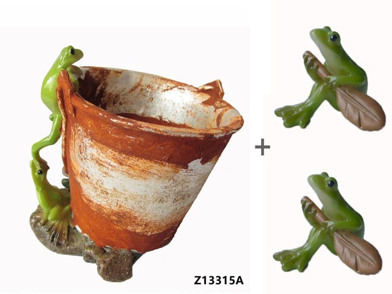 Everyday Collection Originality frog resin flowerpot Fairy Garden succulents plants pot Desk Office Decoration