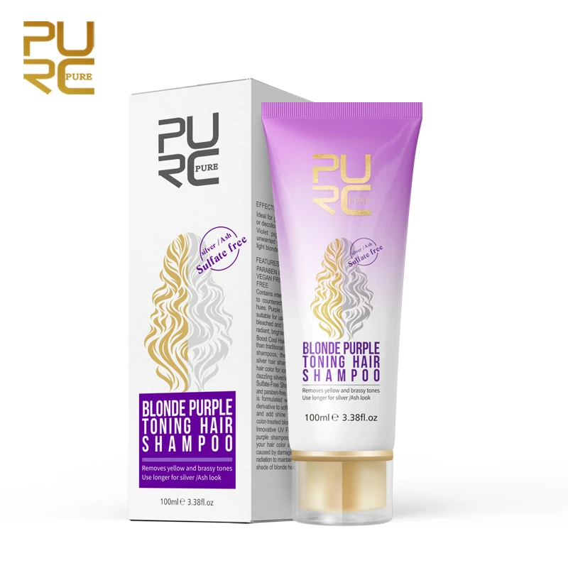 PURC, 100 мл, шампунь для лечения фиолетовых волос, удаляет желтые и яркие тона для серебристого пепельного вида, фиолетовый шампунь для волос - Цвет: Hair Shampoo
