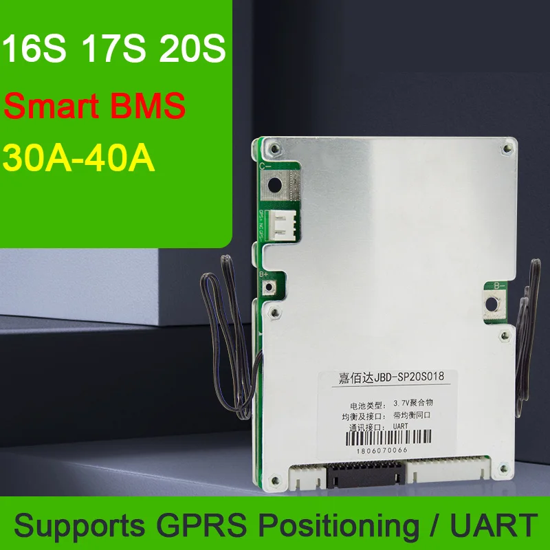 Умная 16S 17S 20S 48V 60V 72V 30A 40A Li-Ion Lifepo4 плата защиты литиевых батарей BMS баланс