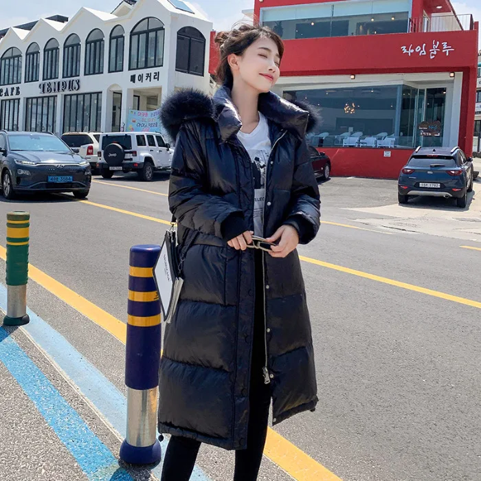 

Photo Shoot 19 Years New Style down Jacket Women's Korean-style Long Fashion Loose INS Cotton Overcoat Oversize Cotton Coat