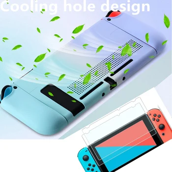 

Nintend Switch NS PC Protector Case Shell For Nintendo Switch NX Colorful Skin Back Cover Housing Cooling Shell 2 Tempered Film