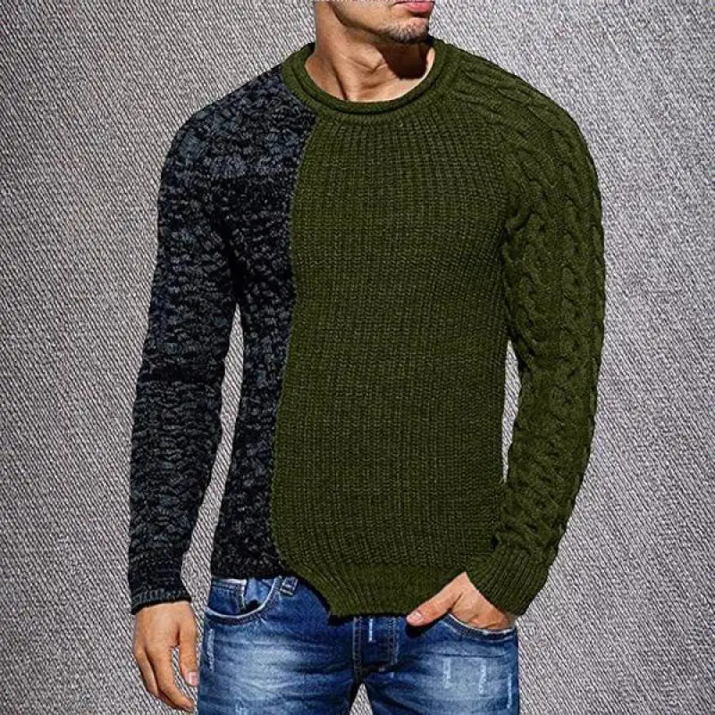 Мужская осенняя и зимняя модная трендовая повседневная одежда с круглым вырезом, облегающий свитер, свитер, пуловер