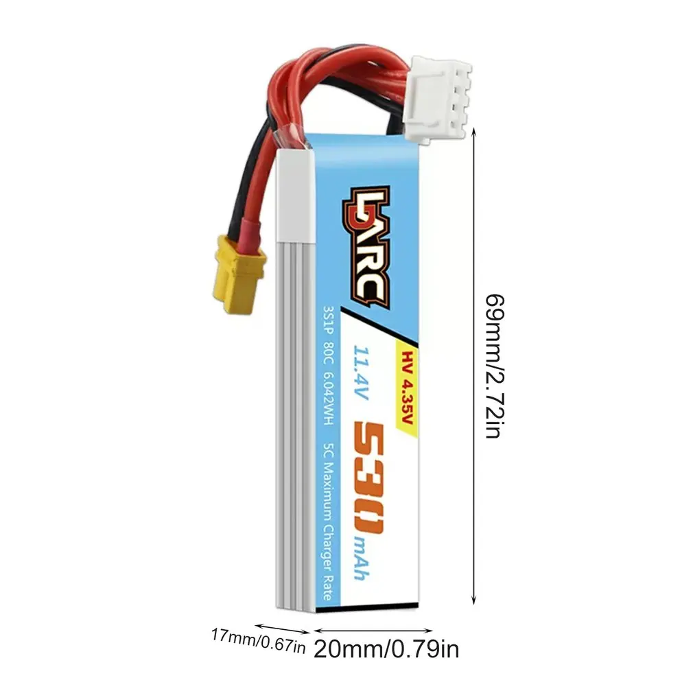 LDARC 11,4 V 530mAh 80C 3S Lipo аккумулятор набор для сборки дрона Высокое качество литиевая батарея электрический заряд Подсказка для LDARC 90GTI