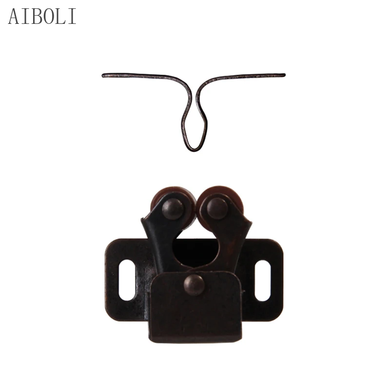Furniture Door Stoppers Cupboard Cabinet Door Roller Latch Twin Double Catches with Striker and Screws