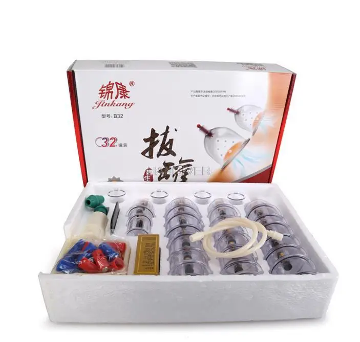 kit pull out a vacuum apparatus therapy relax massagers curve suction pumps Cheap 32 Pieces Cans cups chinese cupping | Красота и