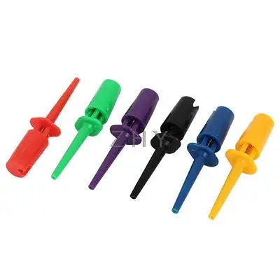 

6 Pcs Multicolor Electrical Voltmeter Meter Lead Wire Testing Hooks 45mm