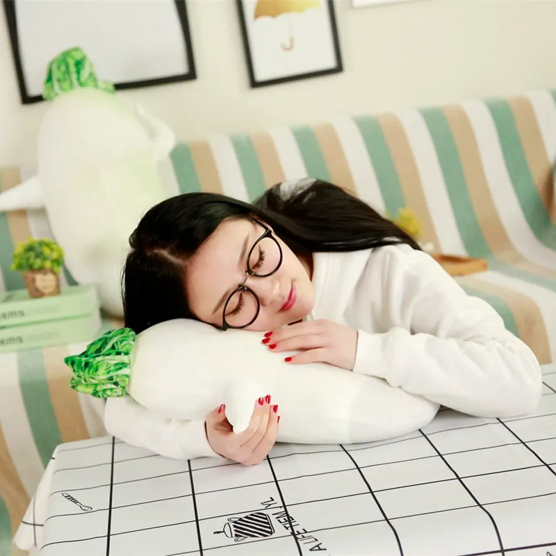 80cm Japan Large Root Jun Funny Sexy white radish plush Cushion Pillow Sleeping Plush toy for children girlfriend Christmas gift