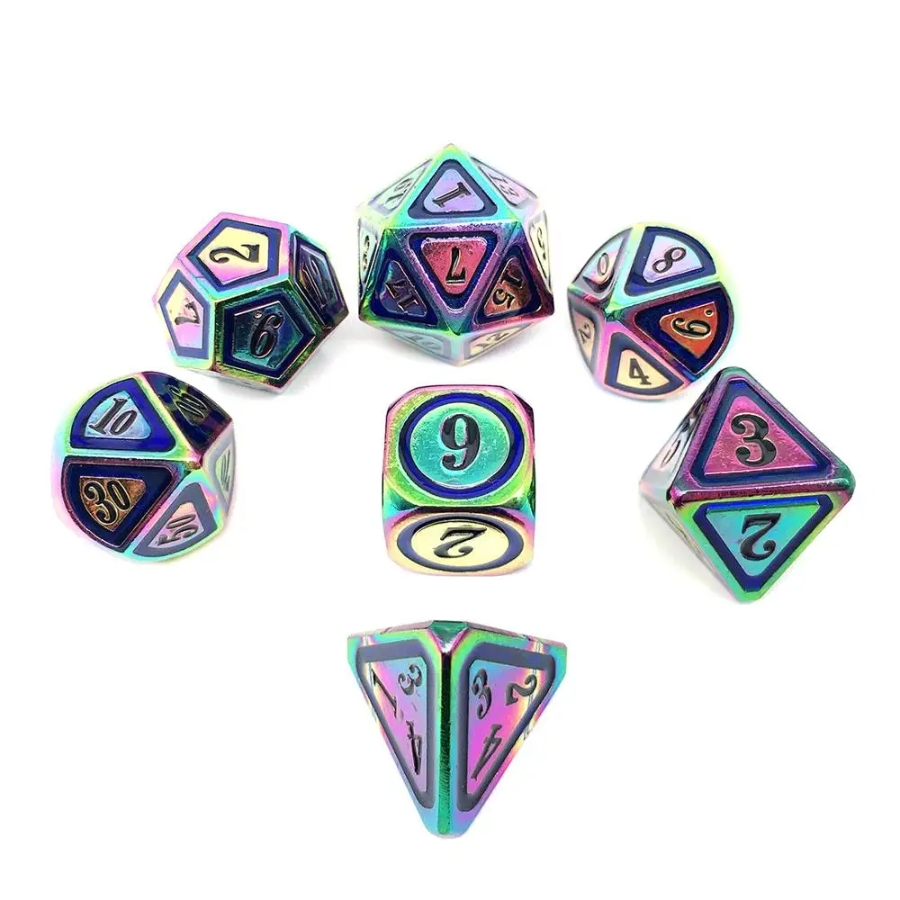 Набор металлических игральных костей D20 D6 D10 многогранные игральные кости для