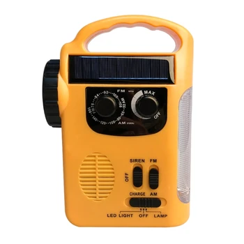 

Outdoor Emergency Hand Crank Solar Dynamo AM/FM Radios Power Bank with LED Lamp