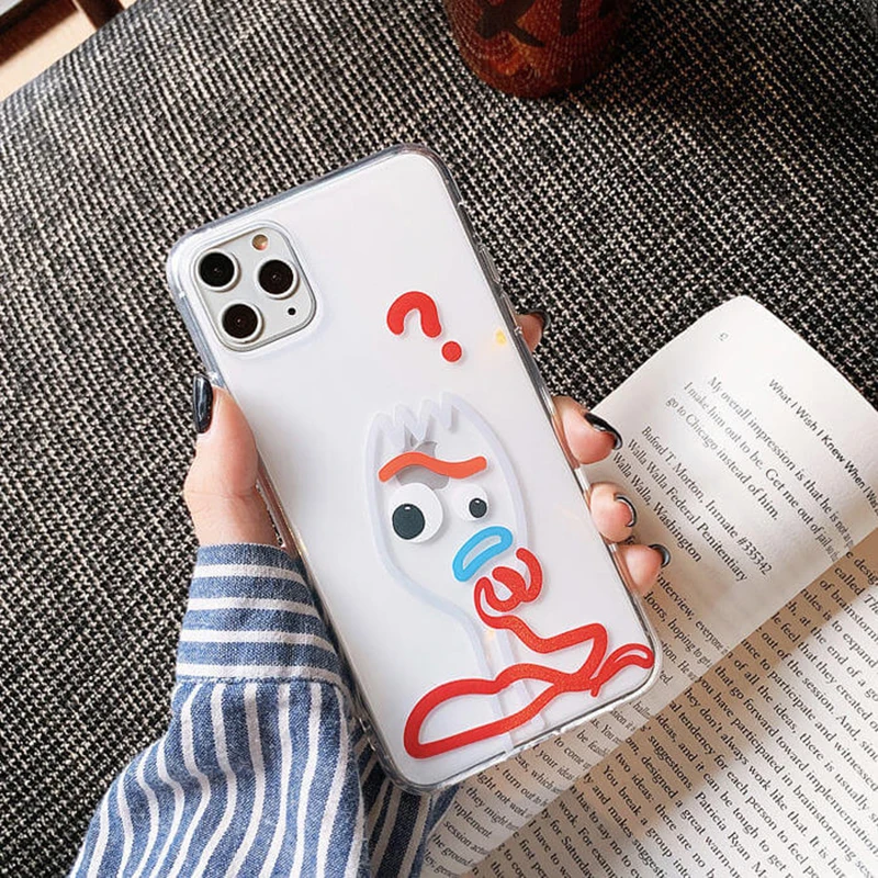 Игрушка Фильм Pixar Forky чехол для iPhone XR X Xs Max 11 8 7 6 Plus 6S 5S SE мягкий силиконовый милый чехол на телефон с изображениями героев мультфильмов Мягкий чехол - Цвет: Color 2 Forky