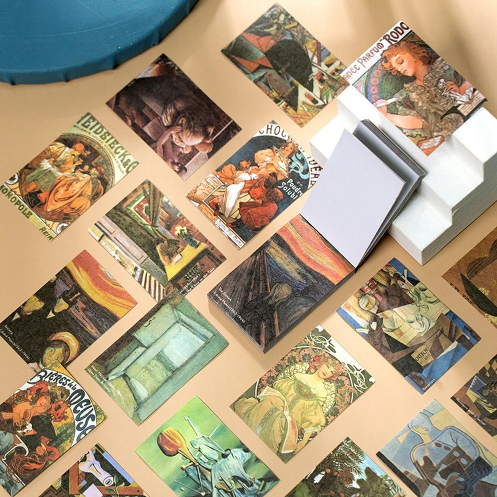 

50pcs/set Art Exhibition Series Retro Sticker Decor for Laptop Phone Trunk Album Diary Scrapbooking Stationery Stickers