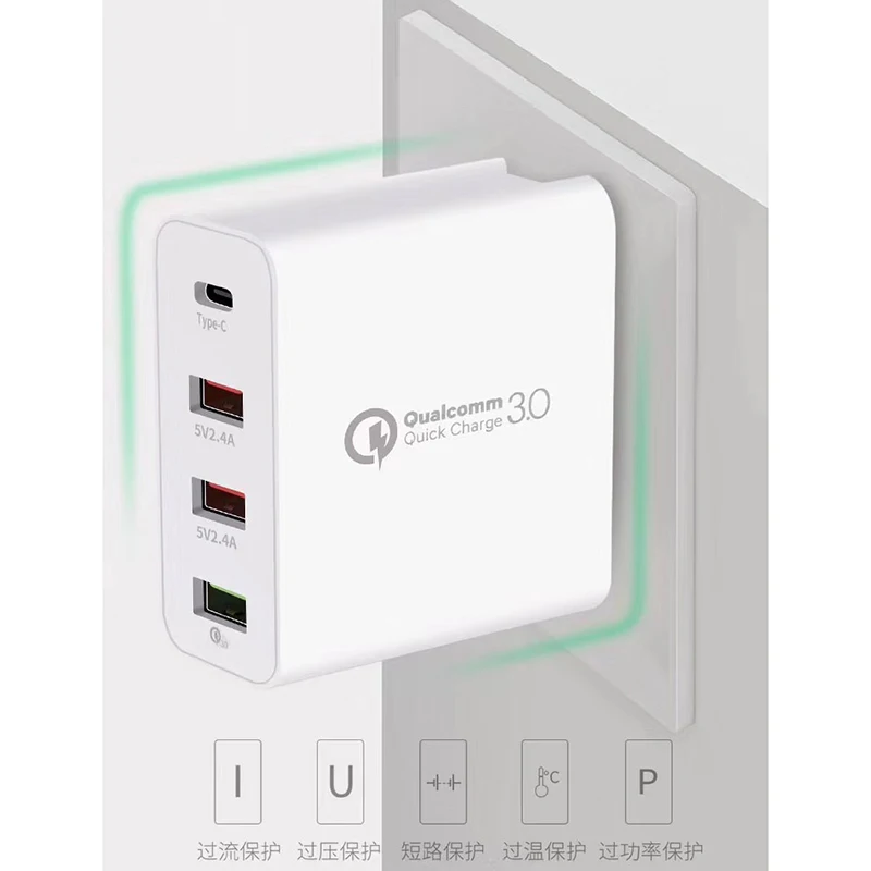 EU/US/AU/UK 48 Вт мульти Быстрая зарядка 3,0 USB зарядное устройство type C QC 3,0 турбо настенное быстрое зарядное устройство для телефона для iPhone 11 Pro Max Xiaomi