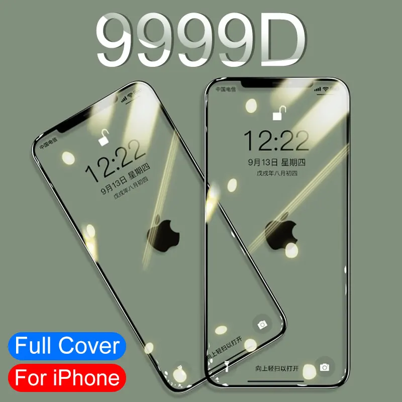 Изогнутое полноэкранное закаленное стекло 9999D 3A для iphone 11 Pro X XR XS Max Защитное iPhone 7 8
