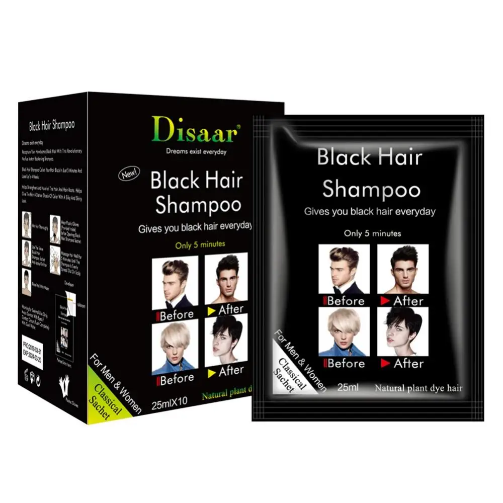 

Dexe Fast Black Hair Shampoo Only 5 Minutes White Become Black Hair Color Grey Hair Removal for Men and Women#