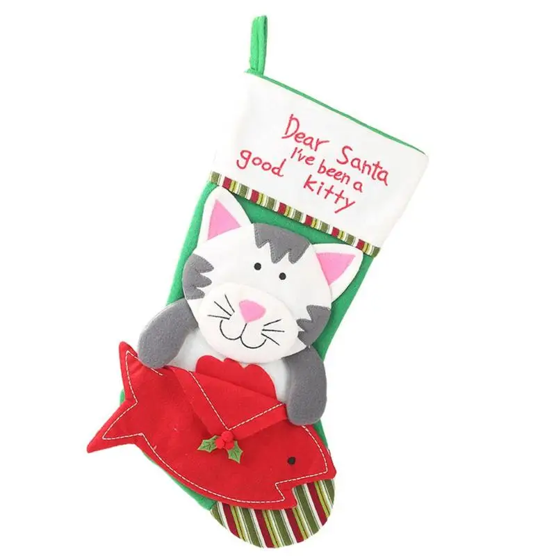Рождественская собака кошка форма яблоко мешок дети конфеты чулки домашний кулон медведь рука форма d креативный XmasApple мешок/конфеты мешок