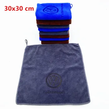 

30X30 For VW Volkswagen Golf Polo Passat Tiguan Jetta Touran Car Wash Microfiber Towel Car Cleaning Drying Cloth Hemming