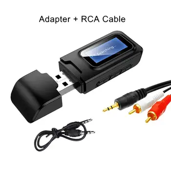 

2In1 USB Audio Receiver Transmitter for TV Speaker Car PC 3.5mm Jack Stereo AUX Wireless 5.0 Adapter with LCD Display