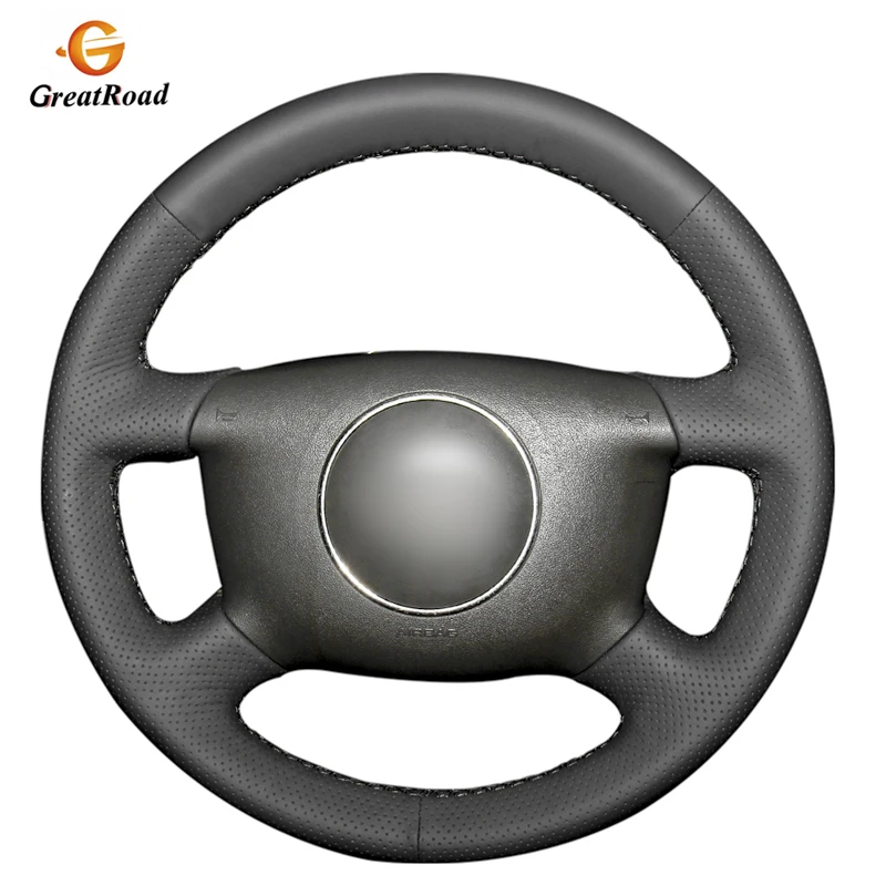 

Hand-stitched Black PU Artificial Leather Car Steering Wheel Cover for Audi A4 1998 A6 1999-2004 A8 A8 L 1998-2001 Allroad 2001