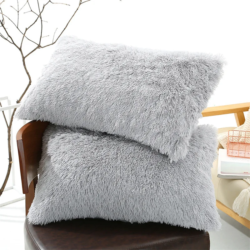 Soft Faux Fur Pillow Cases Fluffy Shaggy Decorative Pillowcase Warm