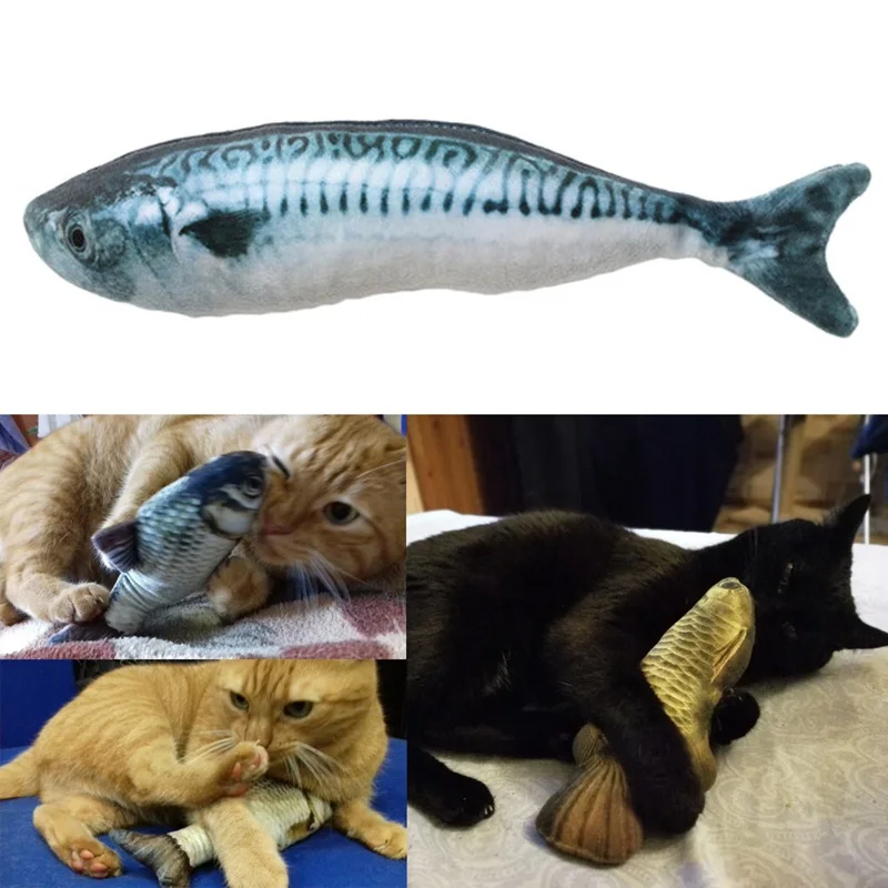 Интерактивная игрушка для кошек, кошек, мятных рыбок, плюшевые игрушки в форме, покрытые Кошачьей Мятой травой для питомца, котенка, 20 см