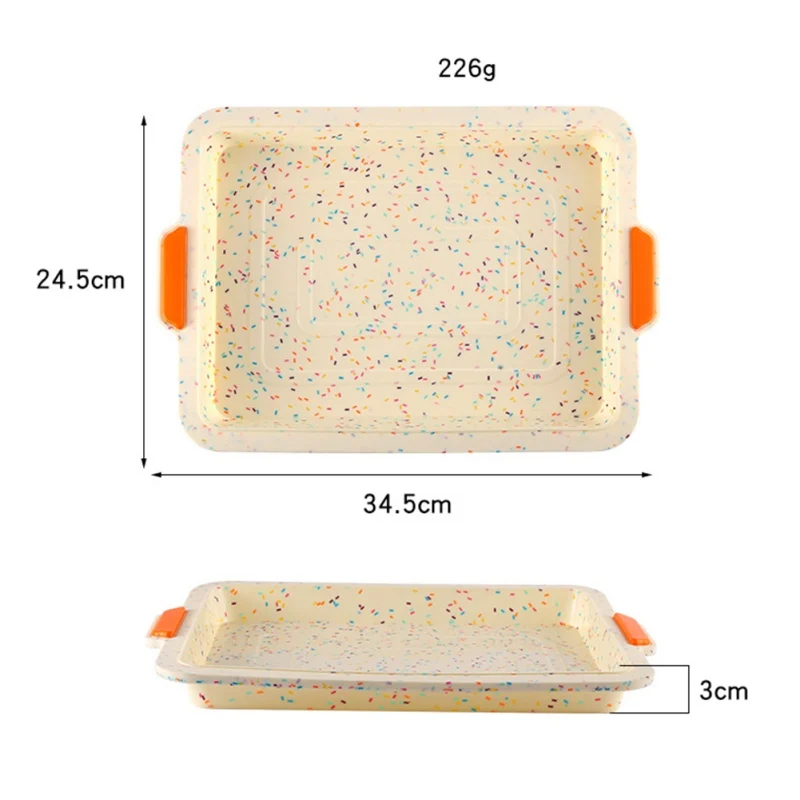 Silicone Cake Pan Rectangle Food Grade Silicone Household Baking Pan Bakery Non-Stick Reusable Baking Pan Kitchen Baking Tools