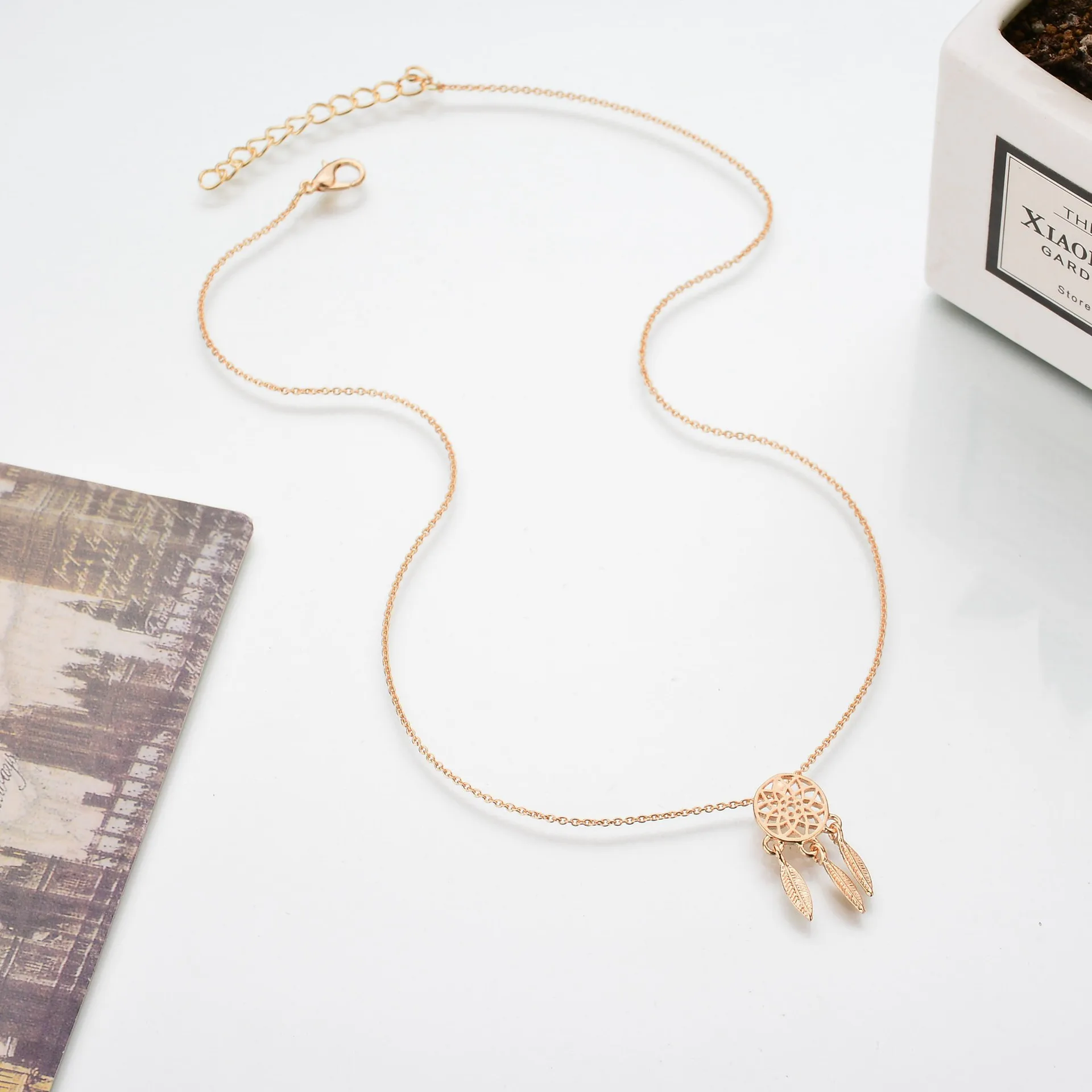 Новая мода Ловец снов ювелирные изделия серии ожерелье Изысканный сплав полое подвесное ожерелье популярное ожерелье цепочка подарки женские