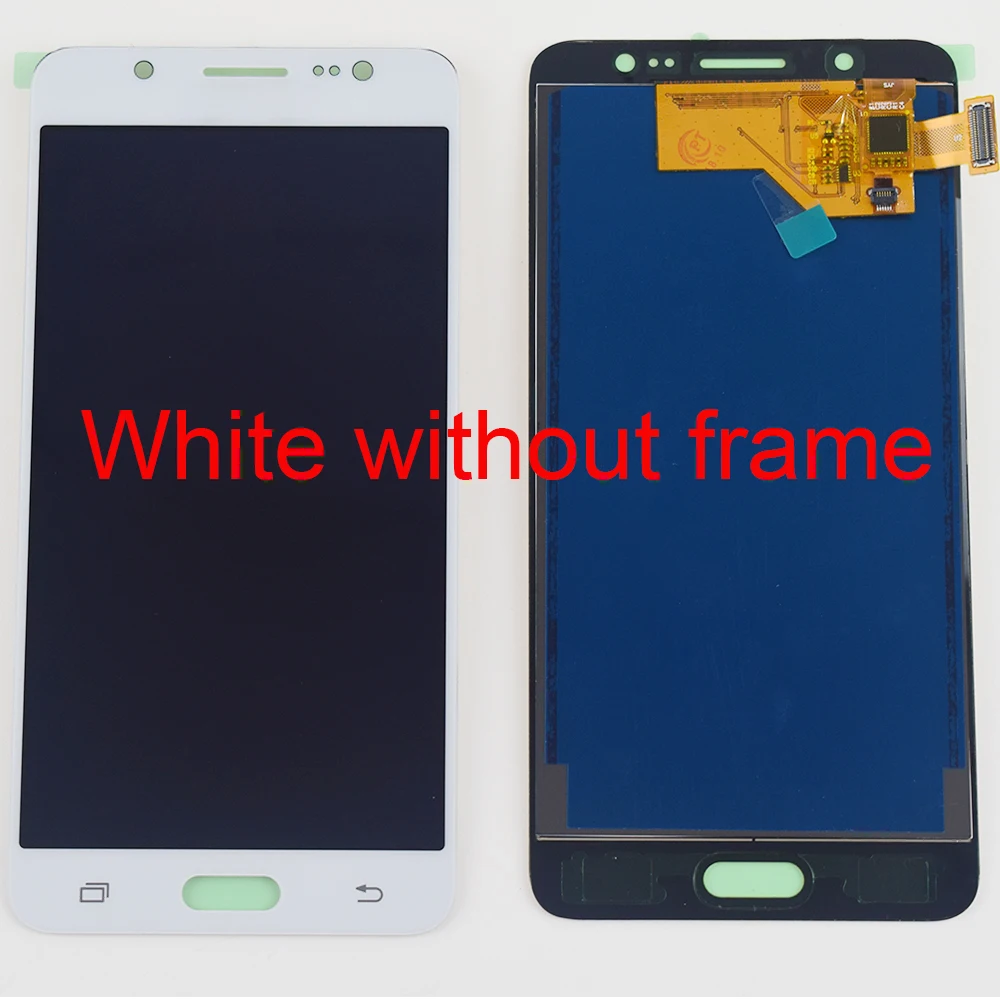 Для samsung Galaxy J5 ЖК-дисплей Экран J510FN J510F J510G J510Y J510M J510 ЖК-дисплей Дисплей кодирующий преобразователь сенсорного экрана в сборе с рамкой - Цвет: white without frame