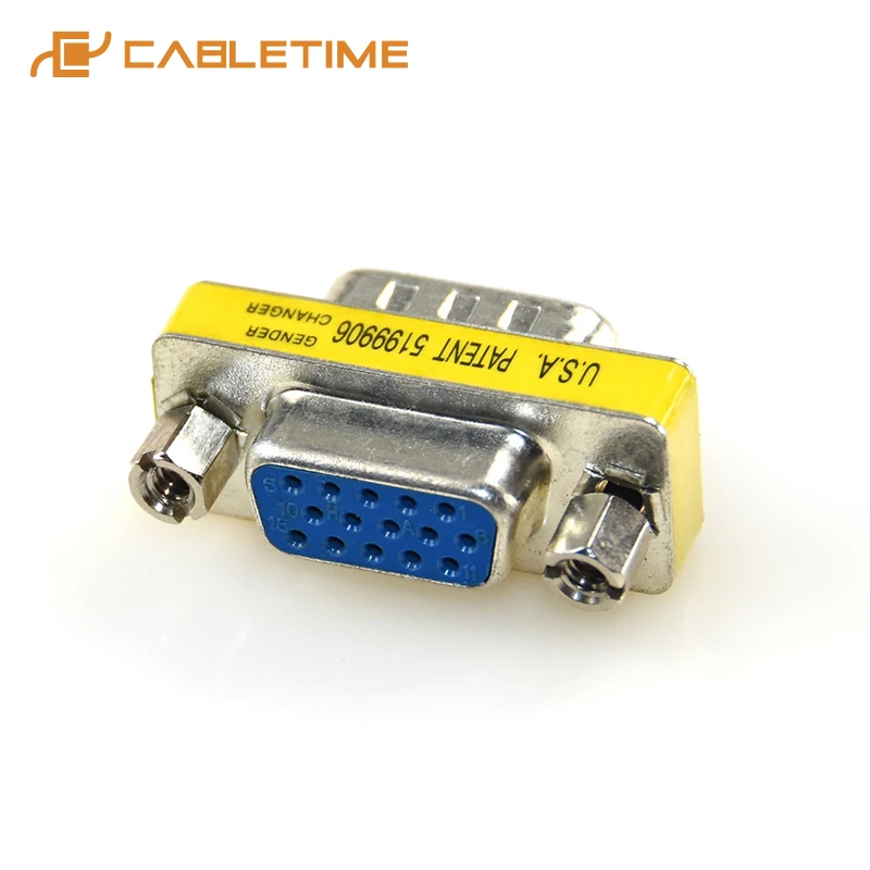 CABLETIME 2pcs 15 Pin VGA SVGA HD15 VGA Male to VGA Female Plug Coupler Mini Gender Changer Adapter Converter Computer Cable C8
CABLETIME 2pcs 15 Pin VGA SVGA HD15 VGA Male to VGA Female Plug Coupler Mini Gender Changer Adapter Converter Computer Cable C8
