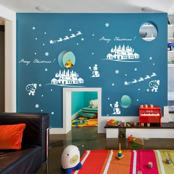 

PVC Clear WallSticker DIY Window Glass Shop Coffee Bar SnowFlake Decals New Year Christmas Gift Fasion Wallpaper Home Decoration