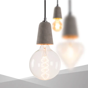 

Natural Concrete Light Shade Grey Cement Pendant Lights For Livingroom , Indoor Light Fixtures With E27 Socket ,Edsion Bulb