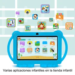 Tablette pour enfants, écran tactile HD de 7 pouces, Android 10, avec étui en Silicone, charge USB, Quad Core, 3 go 32 go 