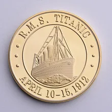 

1912 Titanic Ship In Memory of RMS Victims Shipwreck Commemorative Gold Coins Challenge Coin Badge Collection Home Decoration