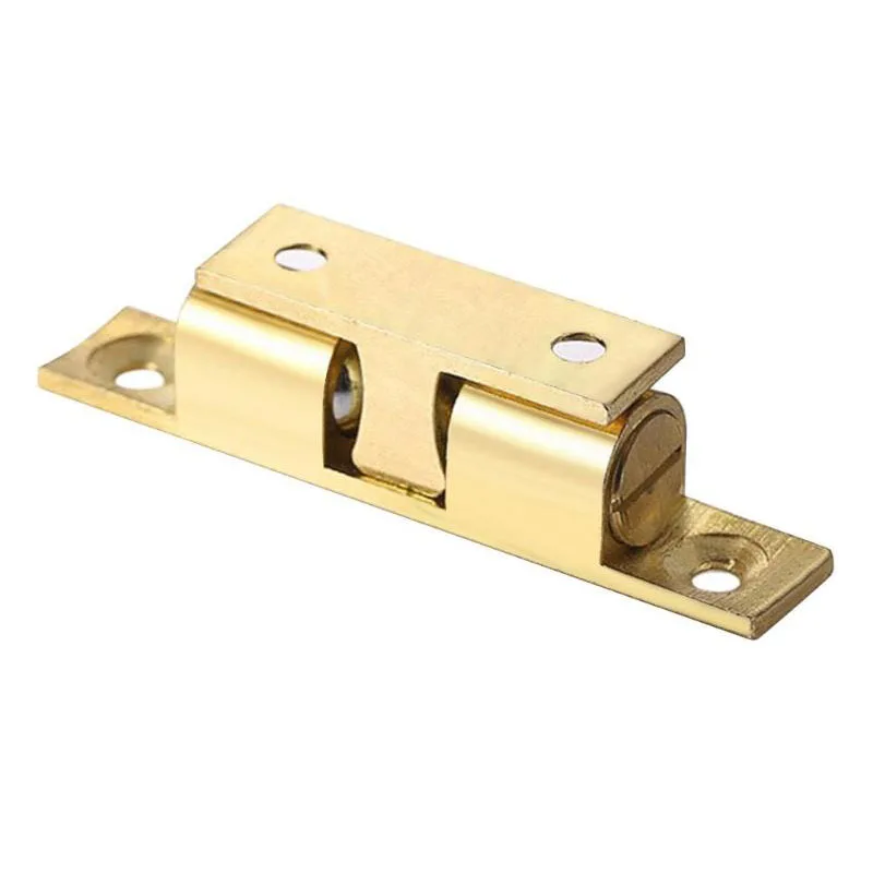 Door Latch Door Lock Cylinder 1Set Door Lock Door Touch Latch Cabinets Interlock Switch Chassis Cabinet Locker Brass Buckle With Screws Furniture Fitting