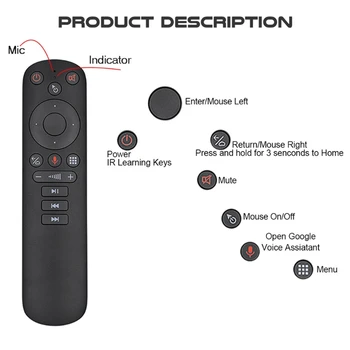

G50S Wireless Fly Air Mouse Gyroscope 2.4G Smart Voice Remote Control for X96 mini H96 MAX X3 PRO An-droid TV Box