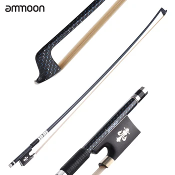 

ammoon Well Balanced 4/4 Violin Fiddle Bow Braided Carbon Fiber Round Stick Exquisite Horsehair Ebony Frog