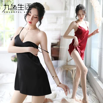 

New women exotic apparel Lingerie Sexy Hot Erotic Costumes Underwear Babydoll Sexy Lingerie Silk feel Dress NS0780