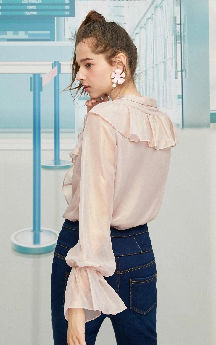 Vero Moda женская элегантная шифоновая блузка с оборками | 319305532