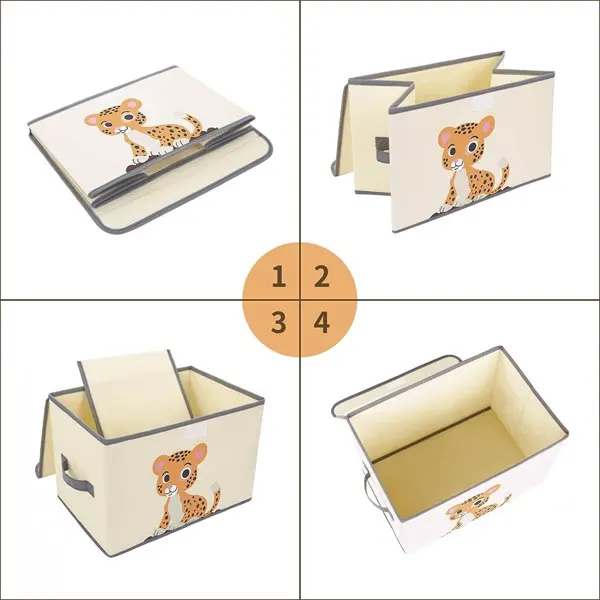 【USA STOCK READY】Non woven folding storage box, size 14.76x9.84x9.45