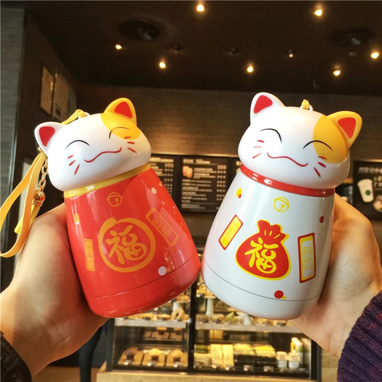 Xinlanisnow Luky Cat candy color 304 термос из нержавеющей стали чайная чашка с креативная Обложка кофе сок термос чашка