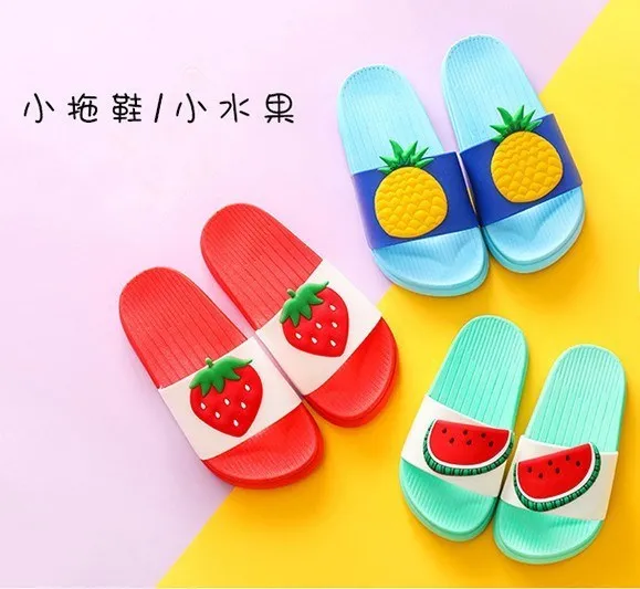 

Tenacity Blue Children Sandals Fit Cartoon Abrasion-resistant Summer Arc-Shaped Watermelon-Pineapple-Beach Green