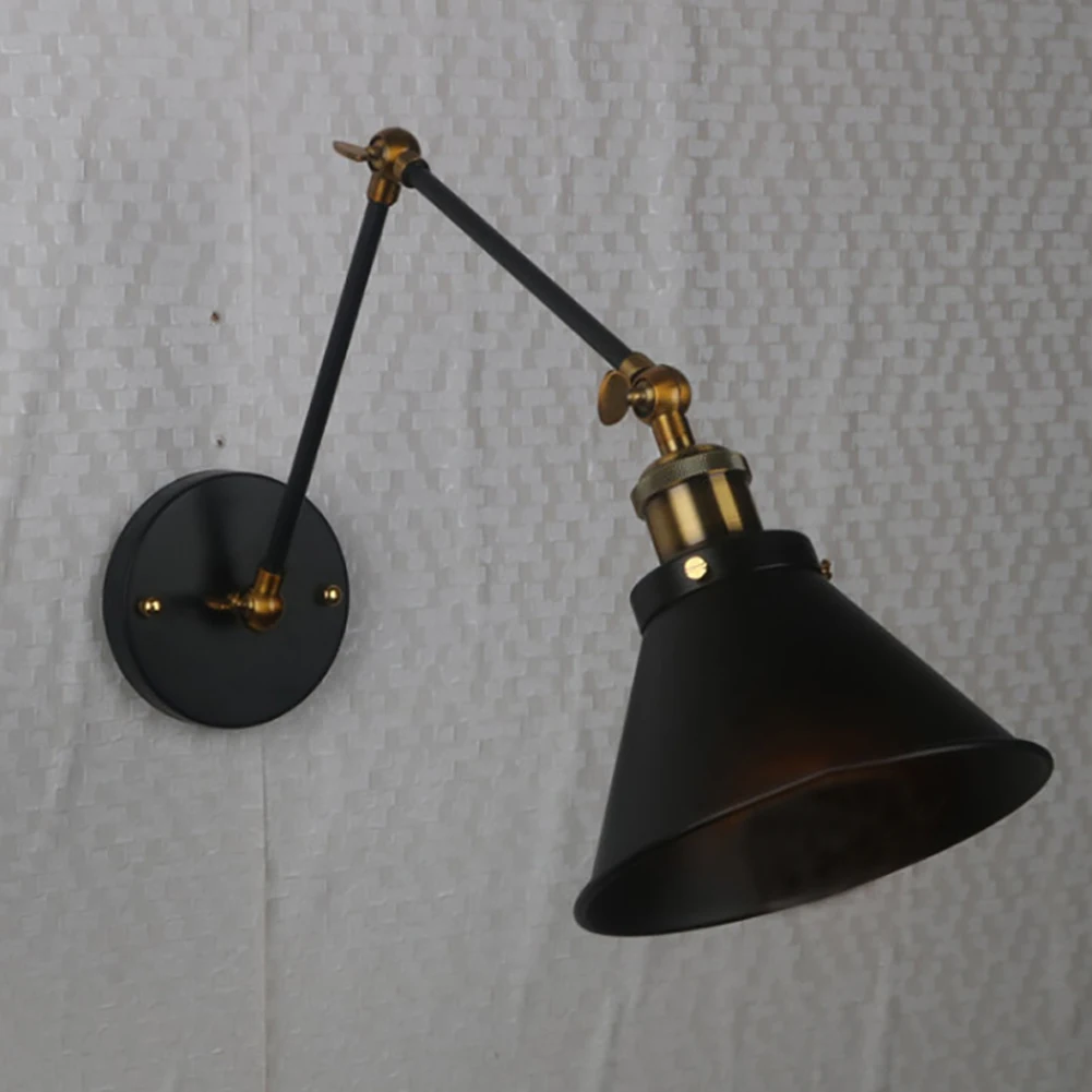 

Living Room Retro Decorative Home Long Arm Industrial Cafe Sconce Wall Lamp Night Bar Office Restaurant Adjustable Swing Black