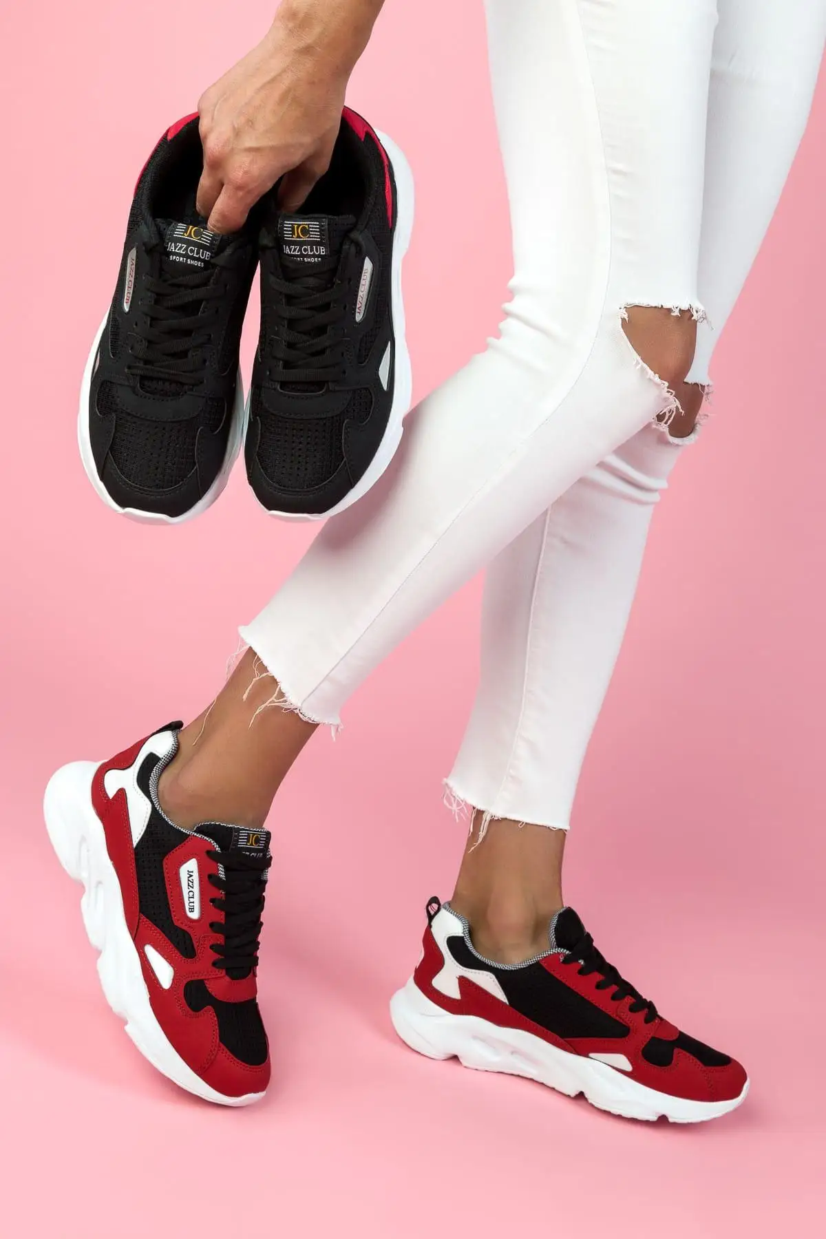 

Soho Woman Mixed Black Red Casual Sneakers White Platform Trainers Women Shoe Female Tennis Sneaker Shoes 13482