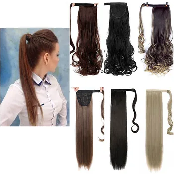 

DIANQI an elegant long skirt, straight curled Peruvian ponytail, with long hair on the ponytail