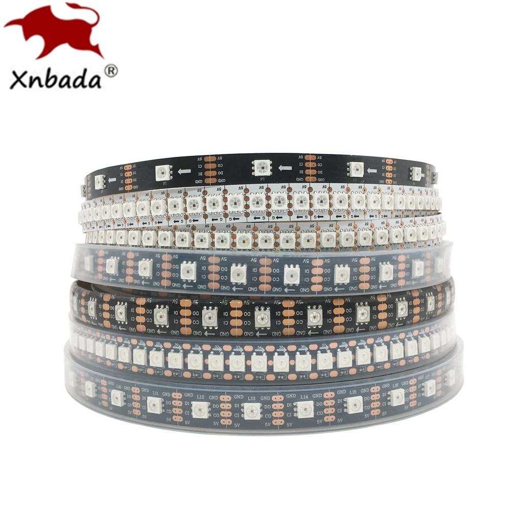 APA102 SK9822 24/30/60/72/96/144 светодиодов/Пиксели/m Smart RGB Светодиодные полосы пикселей