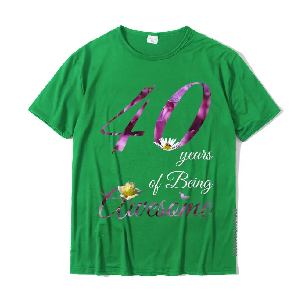 Fashionable O Neck T Shirt Father Day Tops Tees Short Sleeve Brand Cotton Fabric Normal Clothing Shirt Geek Boy Womens 40 Year Old Shirt Awesome Floral 1981 40th Birthday Gift V-Neck T-Shirt__MZ21962 green