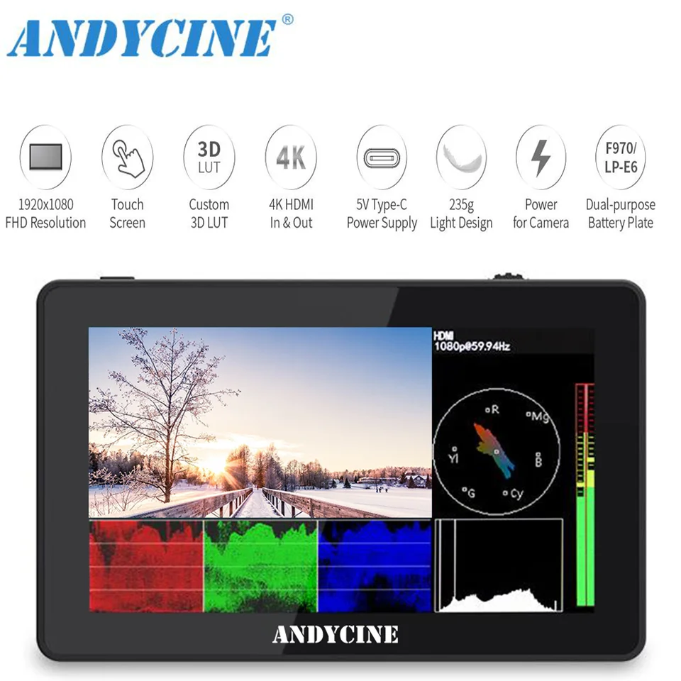 ANDYCINE A6 Plus 4Kモニター & バッテリー Amazon | ANDYCINE A6 Plus タッチスクリーン 液晶フィールドモニター
