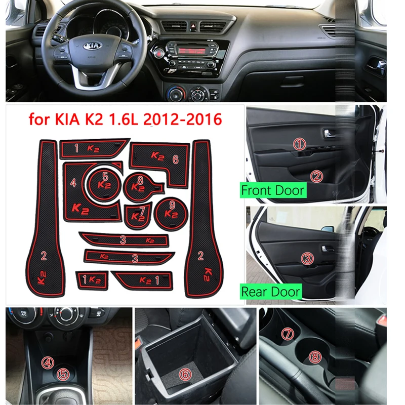 RKAC Противоскользящий коврик для ворот резиновая подложка для KIA RIO 3 K2 1.6L аксессуары наклейки для автомобиля индивидуальные автостайлинг