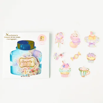 

48 Sheets /Pack Spangled Sweet Cakes Dessert DIY Decorative Stickers Diary Phone Bottle Decoration